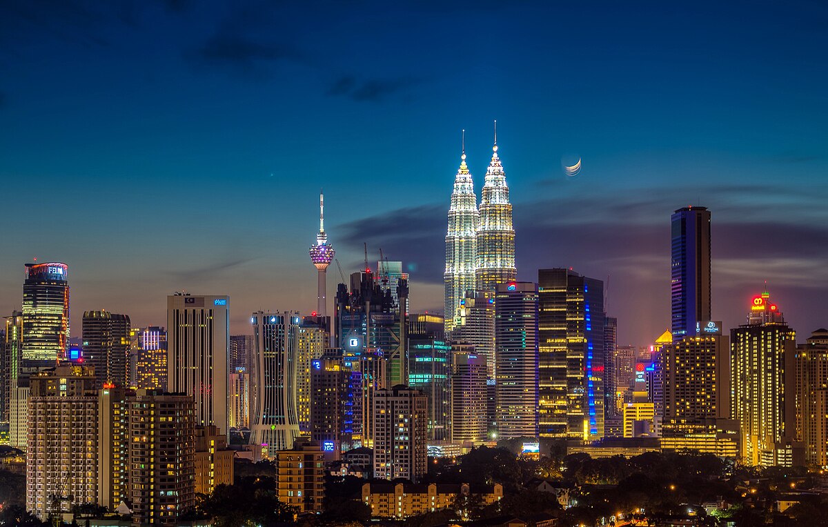 moonrise over kuala lumpur